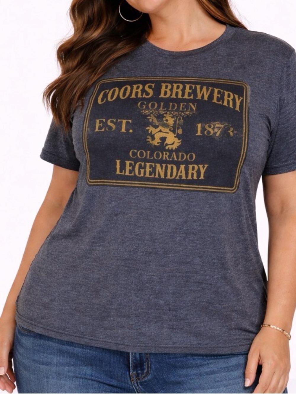Women's T-shirt Coors Brewery gray graphic Tee SZ SM